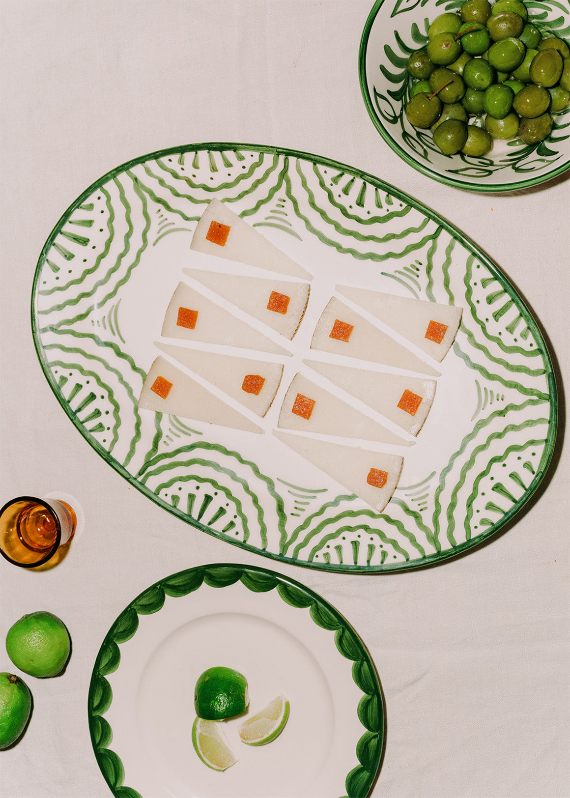 Late Afternoon Green Scallop Side Plate | Hand-painted Dinnerware