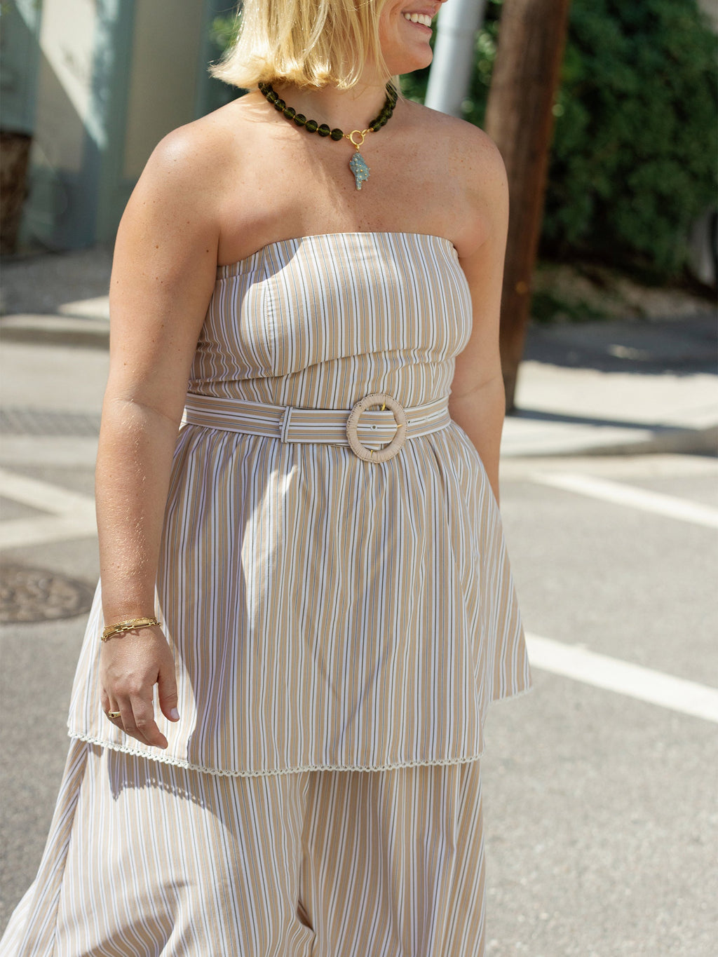 Daisy Dress x Sadie Loving in Sand Stripe