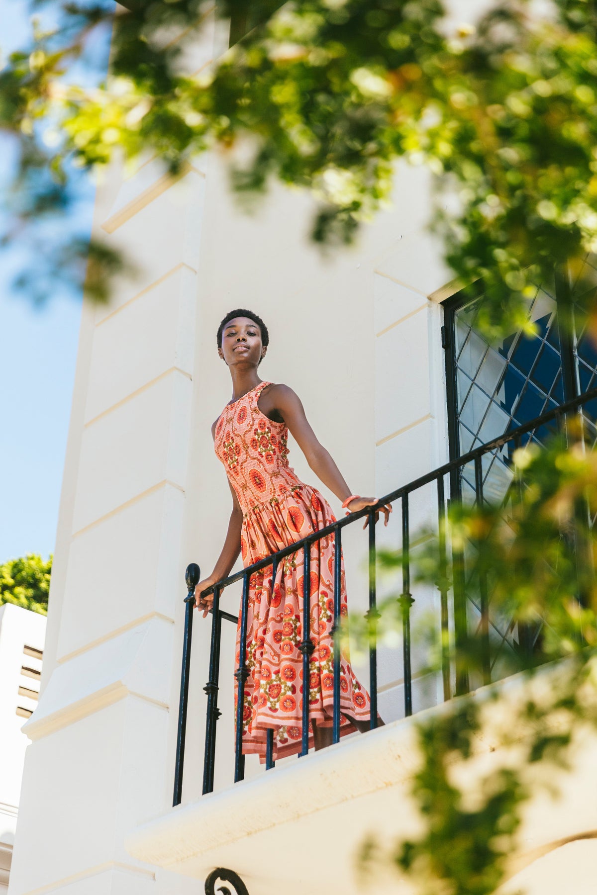 Leandra Dress in Mod Floral Brick