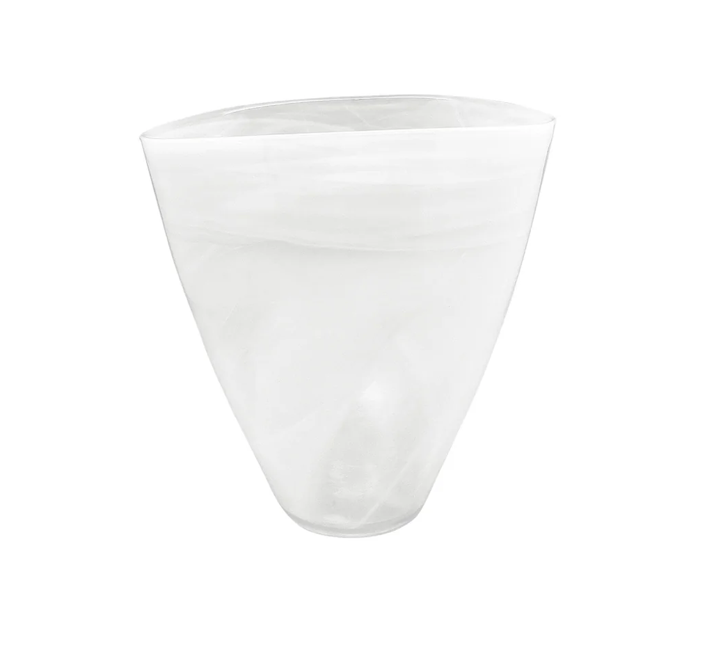Alabaster White Large Oval Vase