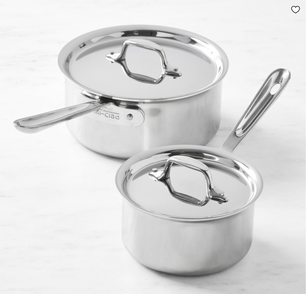 All-Clad D3® Tri-Ply Stainless-Steel Saucepan Set, 1 1/2 & 3-Qt.