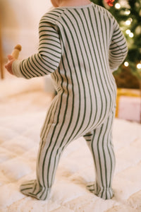 Ribbed Baby Sleeper in Stripes Away Evergreen