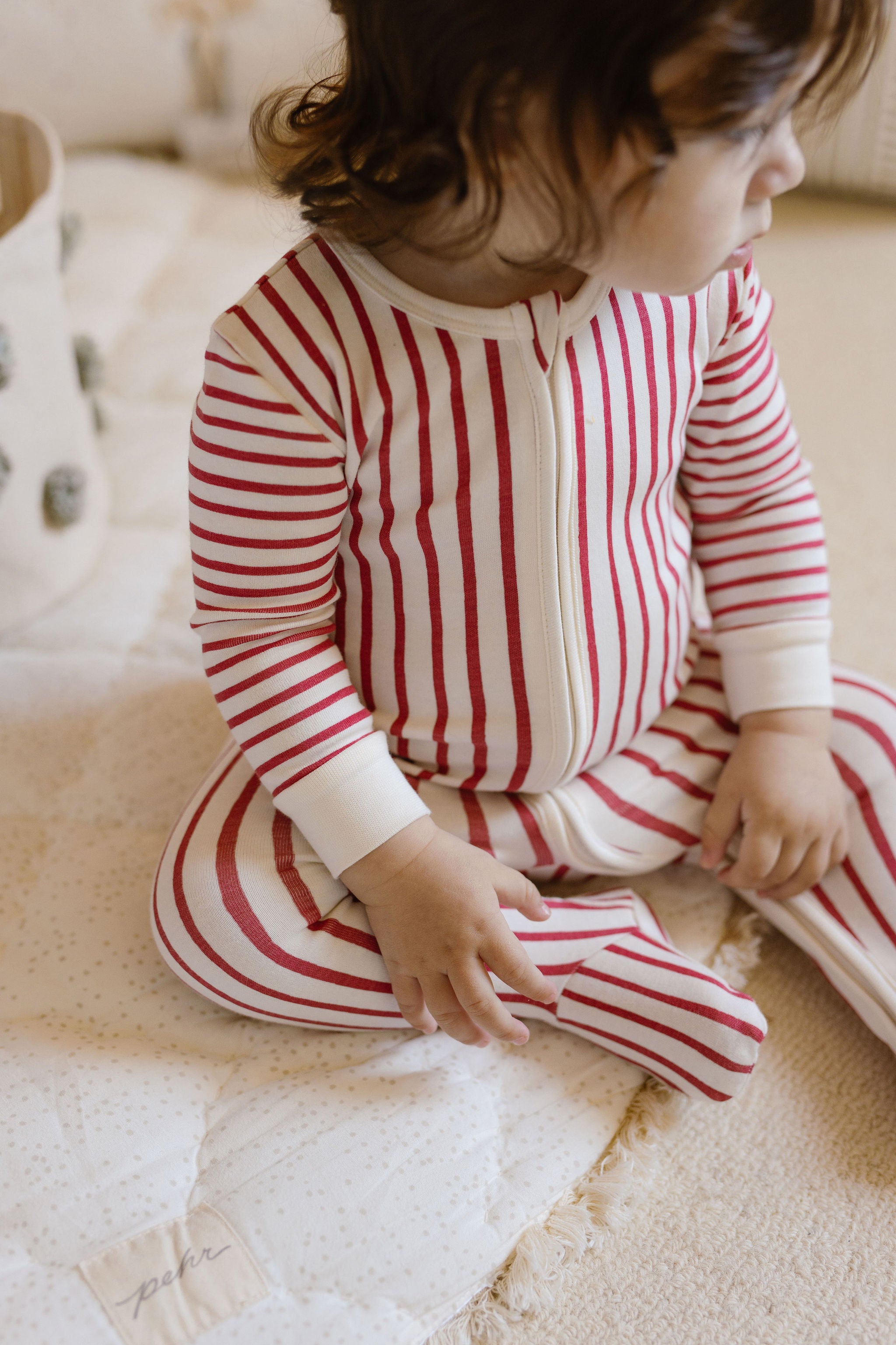 Ribbed Baby Sleeper in Stripes Away Berry