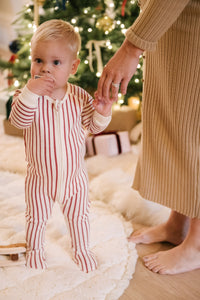 Ribbed Baby Sleeper in Stripes Away Berry