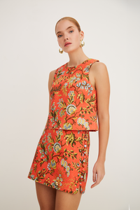 Roseland Skirt in Clover Orange