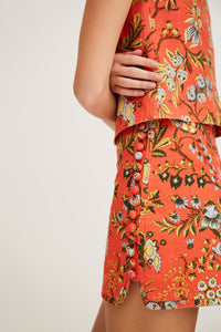 Roseland Skirt in Clover Orange