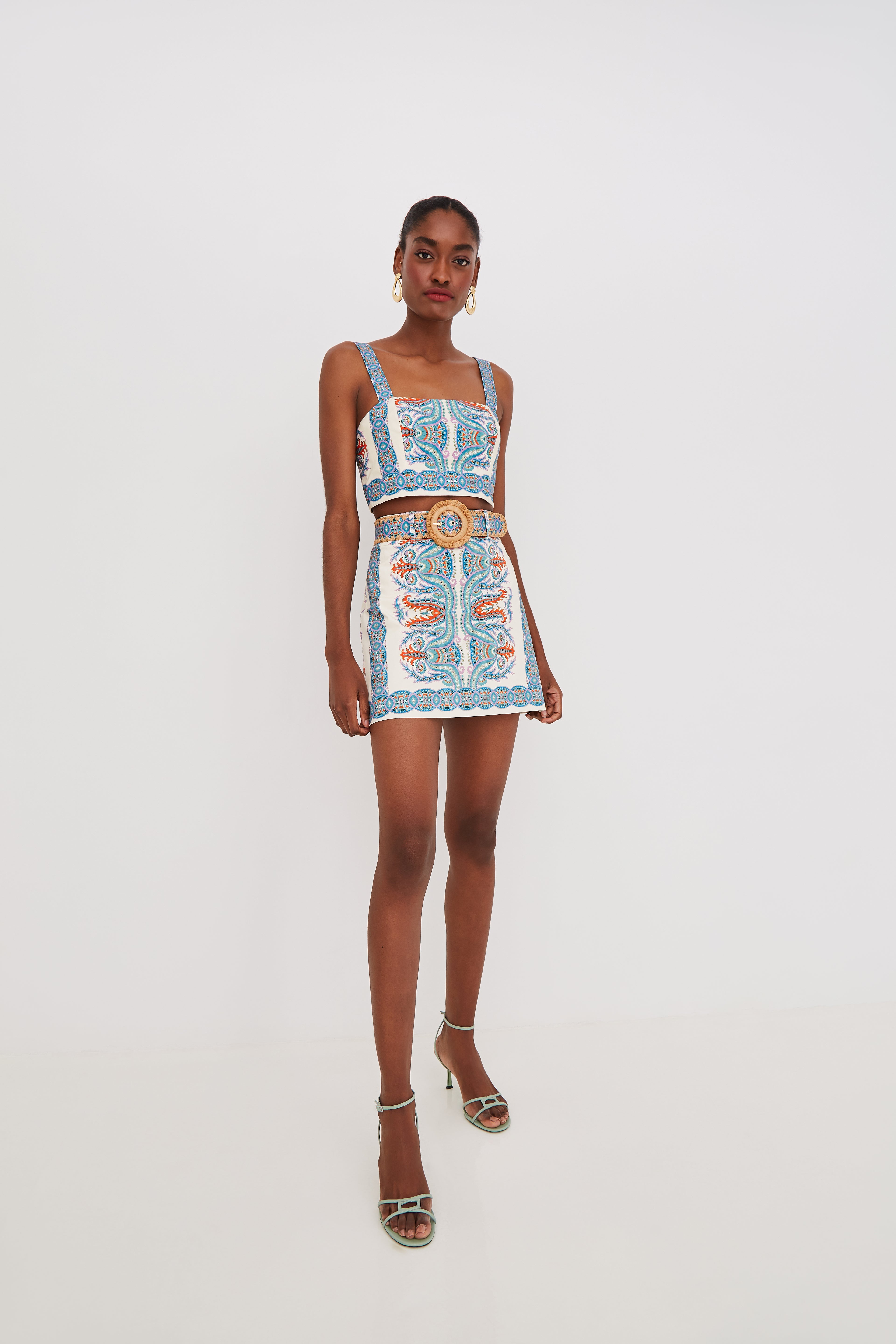 Blaze Mini Skirt in Cypress Egret