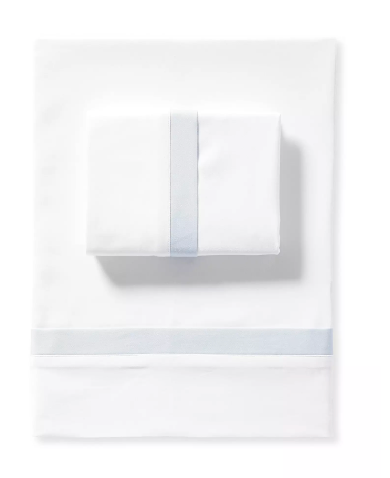 Border Frame Sateen Bedding King Set - Sky