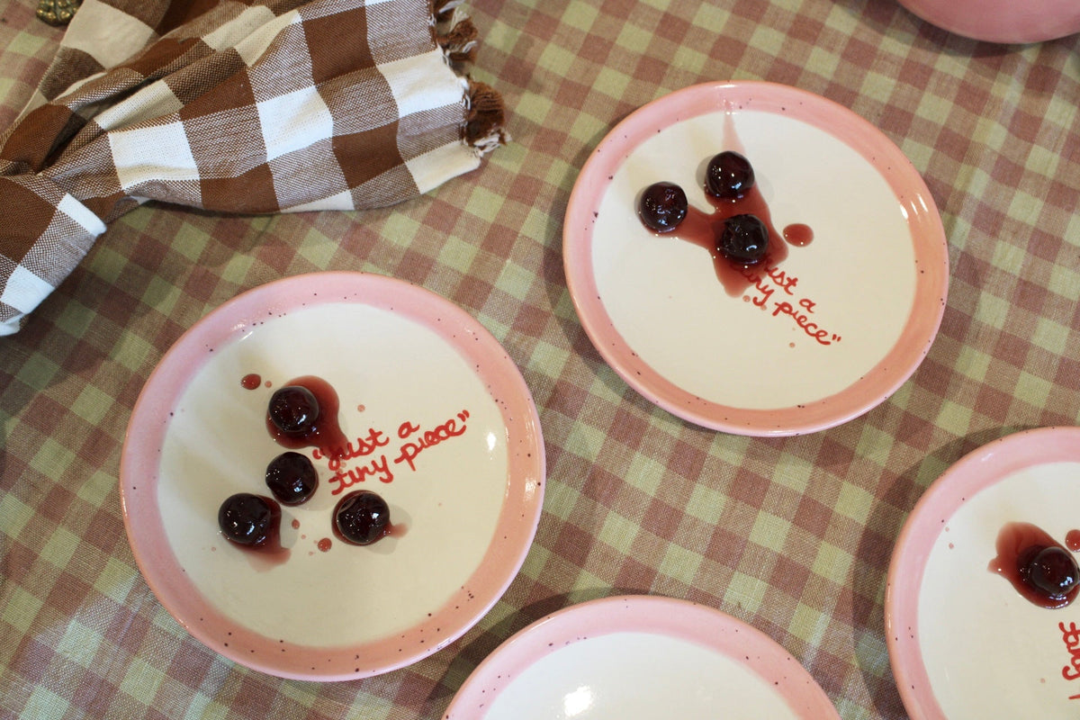 Hand-painted “Just a Tiny Piece” Tiny Plates, Set of 4