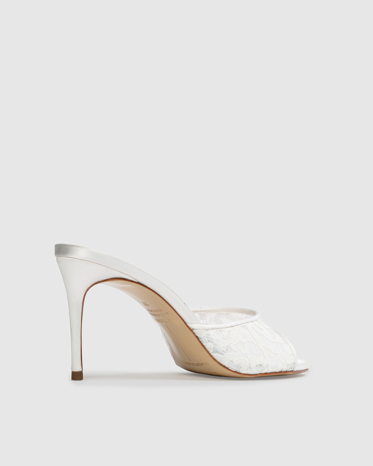 Celeste 80 Mule in White Lace