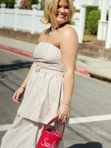 Daisy Dress x Sadie Loving in Sand Stripe