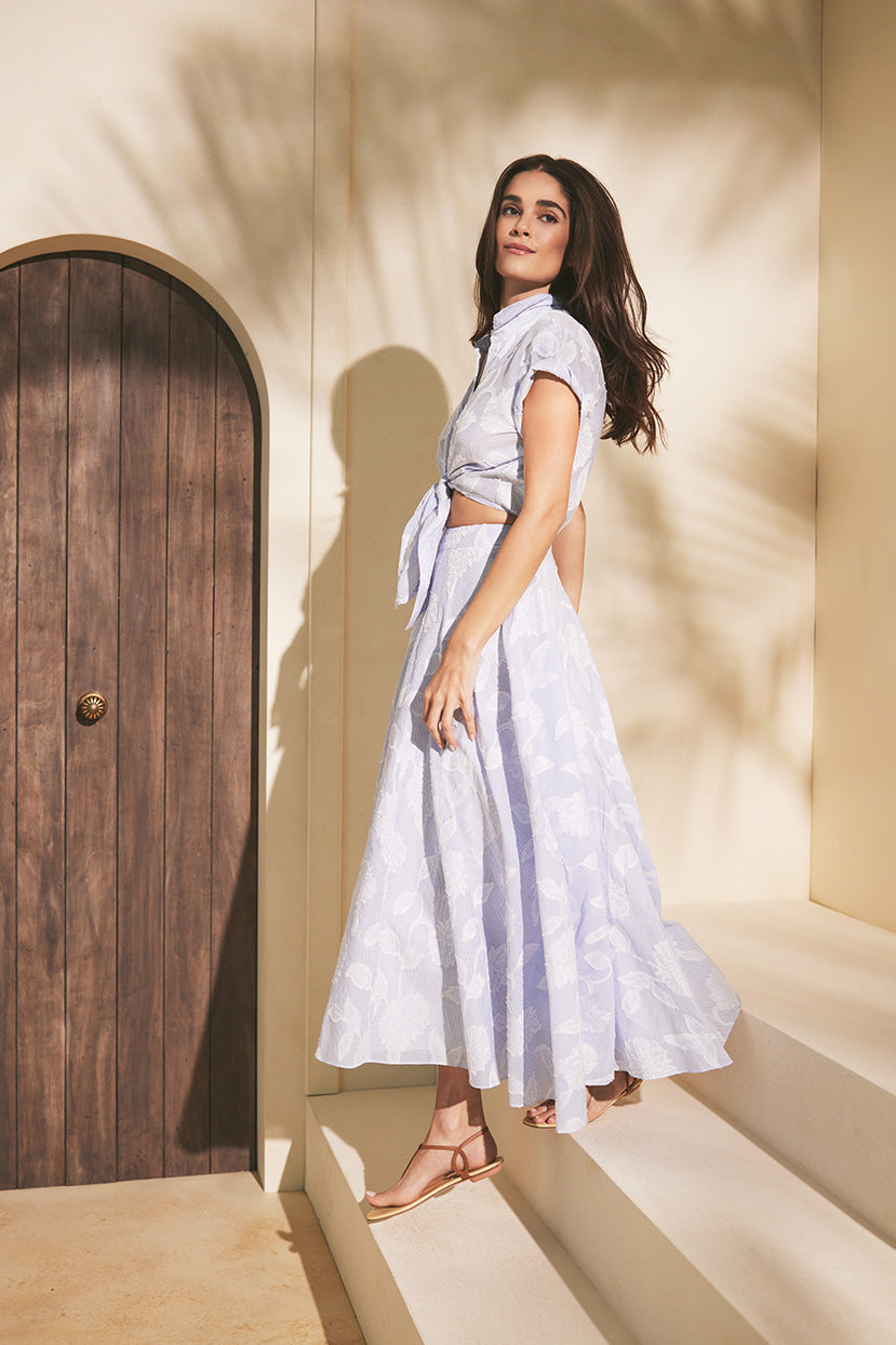 Carolina Skirt in Floral Clip Jacquard