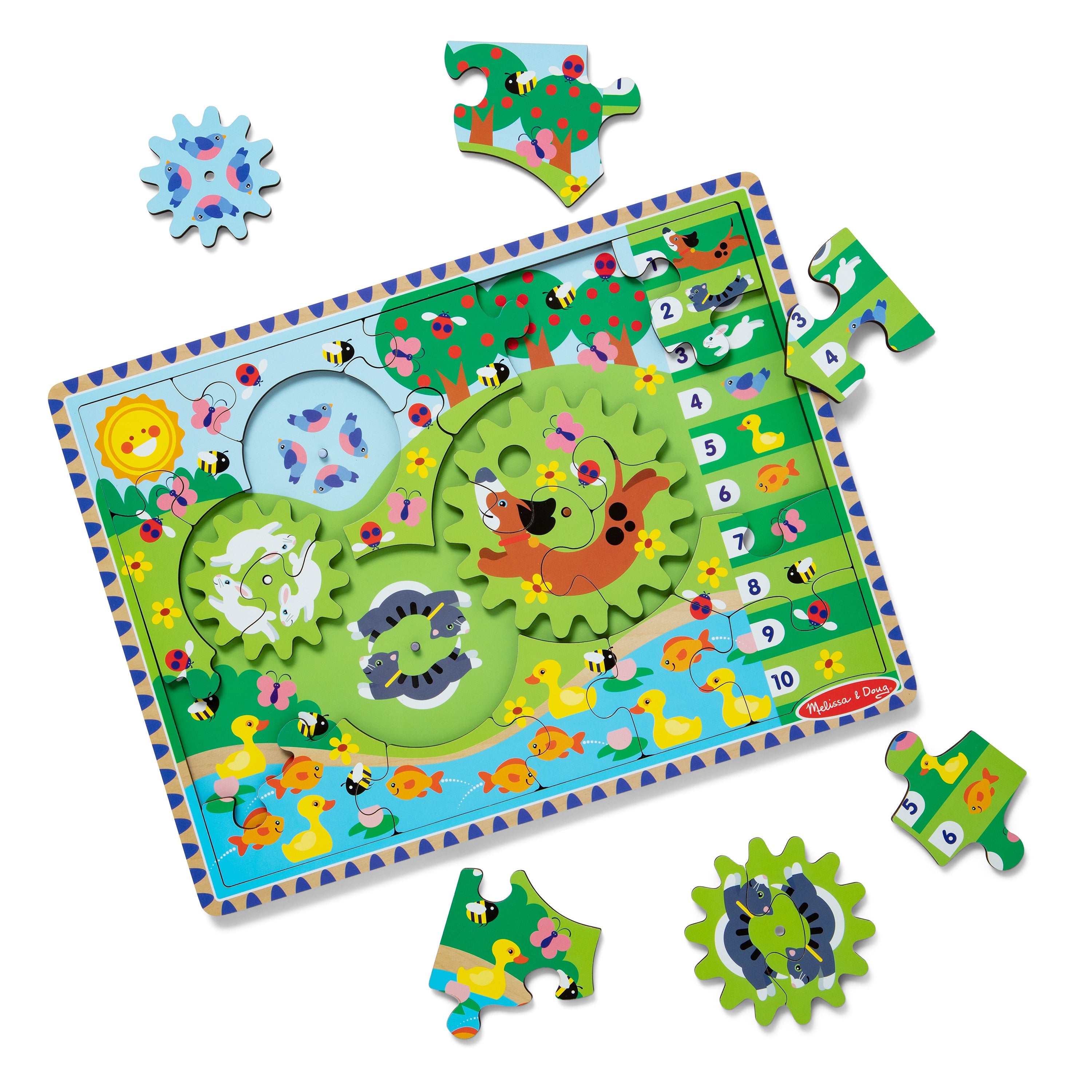 Wooden Animal Chase Gear Puzzle