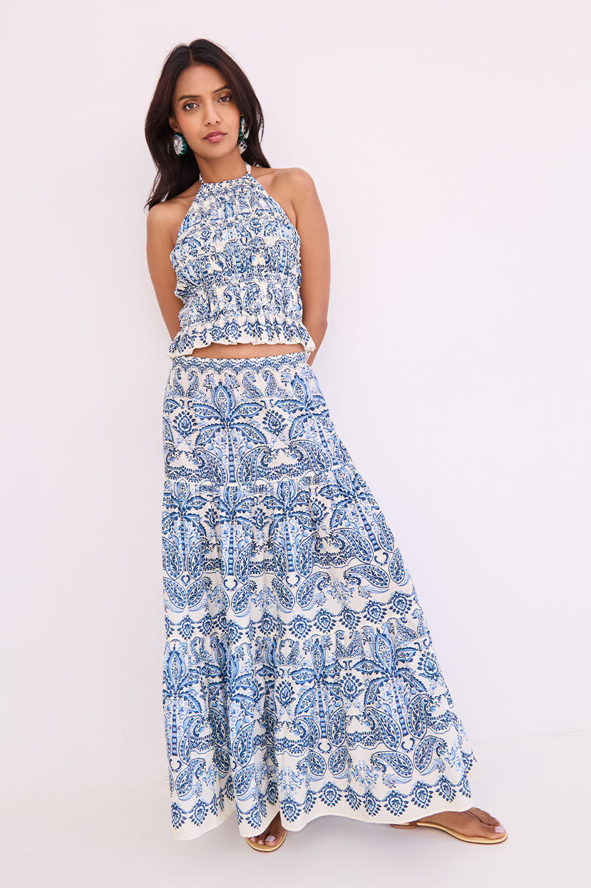 Melanie Skirt in Palm Paisley Sky