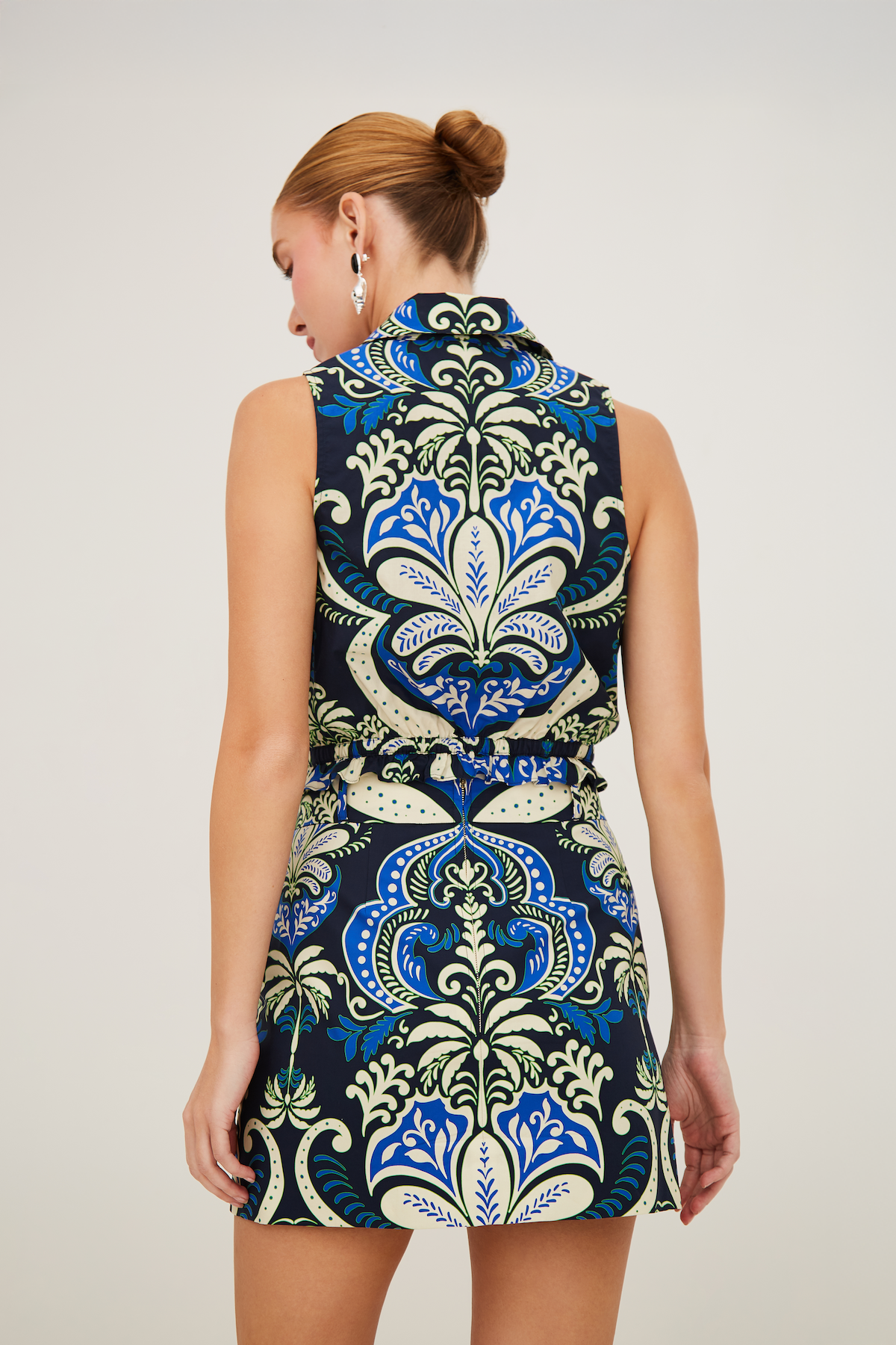 Hannah Top in Palm Pavillion Colbalt