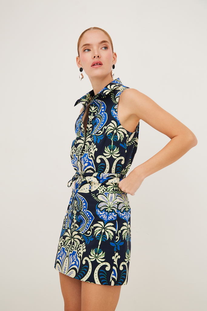 Hannah Top in Palm Pavillion Colbalt