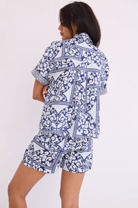 Calvia Top in Heart Tile Navy