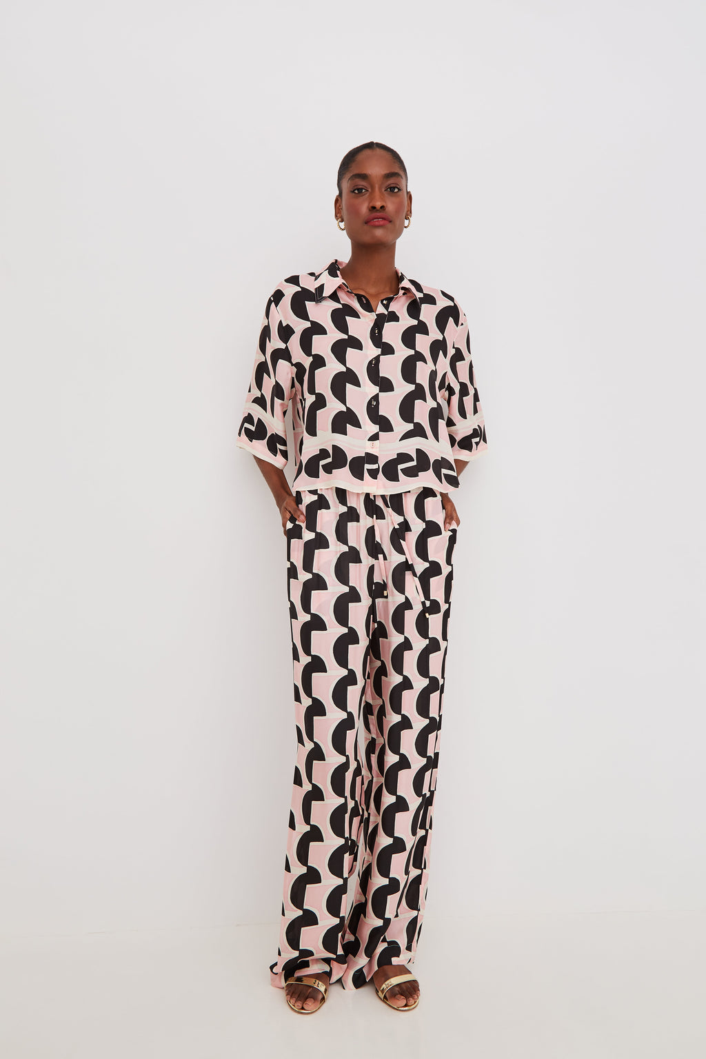 Girona Pant in Forma Geo Blush