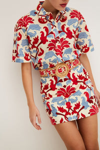 Calvia Shirt in Fleur Crest Ivory