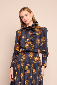 Anne Blouse in Amour Flora Navy