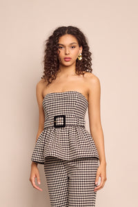 Tilda Top in Houndstooth Black & White