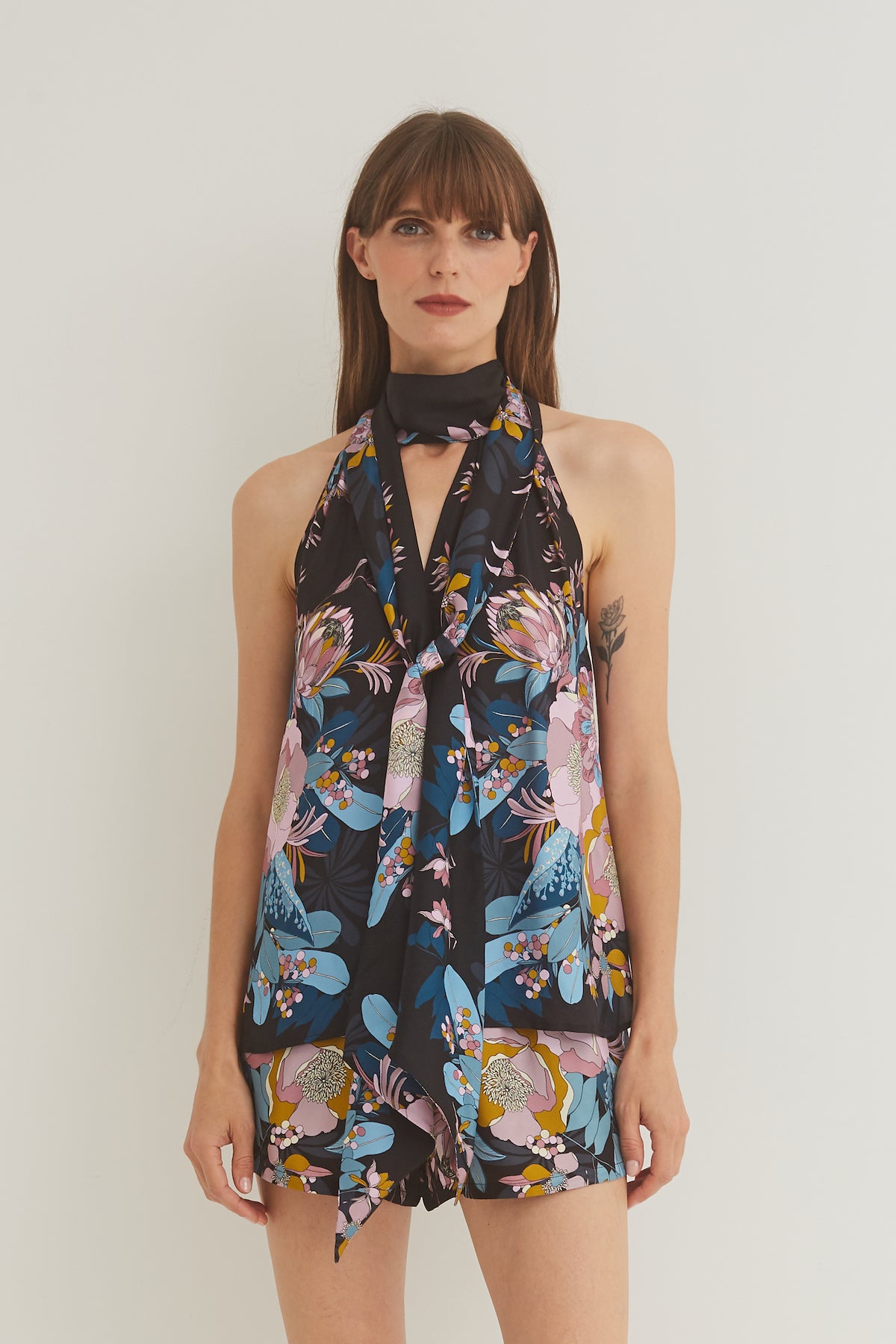 Sundance Halter in Lush Bouquet Black