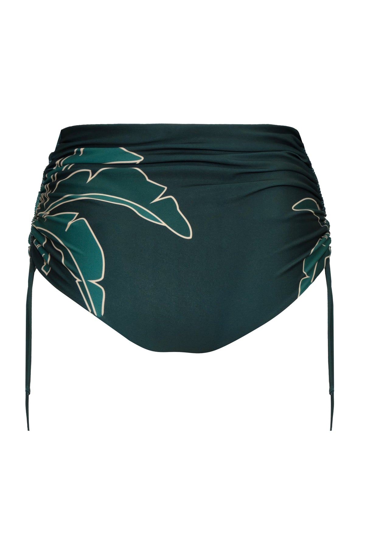 Victoria Hand Embroidered Bottom in Aquamarine Palms & Metallic Mint