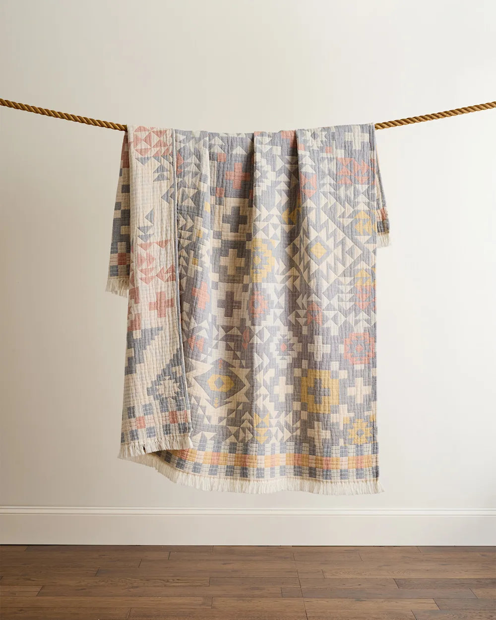 Blue Ridge Organic Cotton Fringed Throw