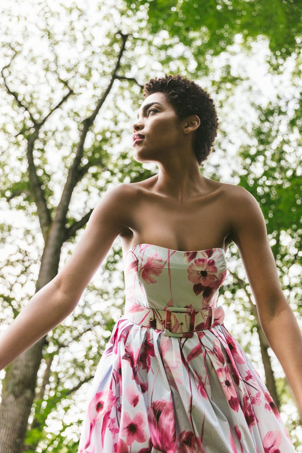 Greenfield Dress in Petal Sketch Light Blue