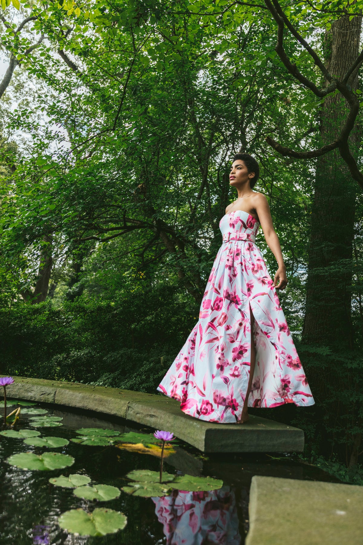 Greenfield Dress in Petal Sketch Light Blue