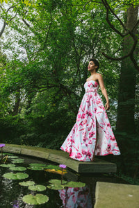 Greenfield Dress in Petal Sketch Light Blue