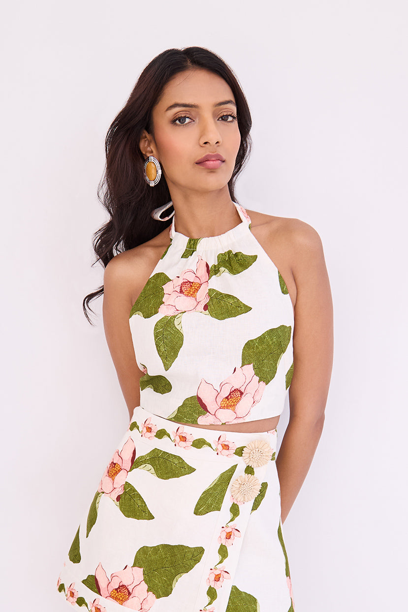 Dahlia Top in Lotus Ivory