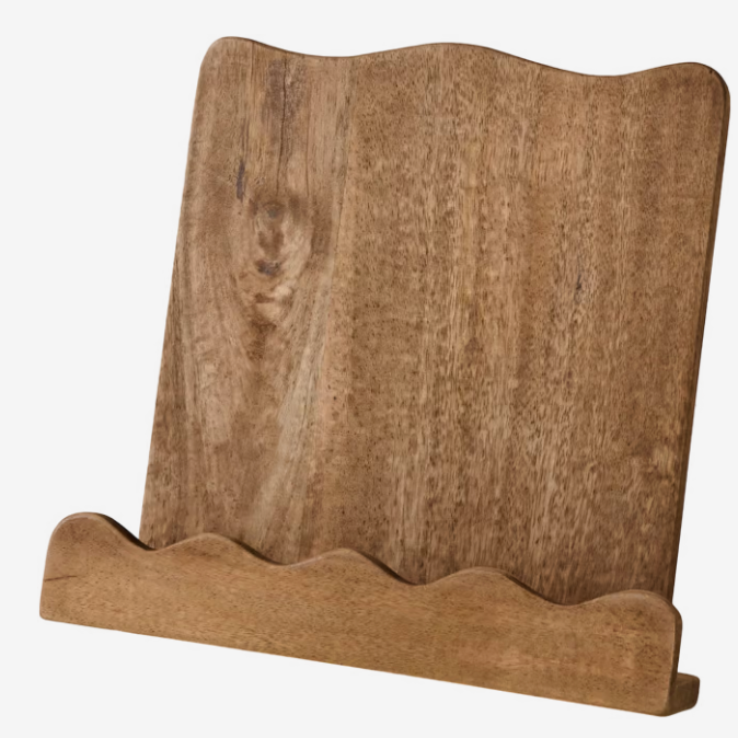 Antiqued Wood Scalloped Cookbook Holder