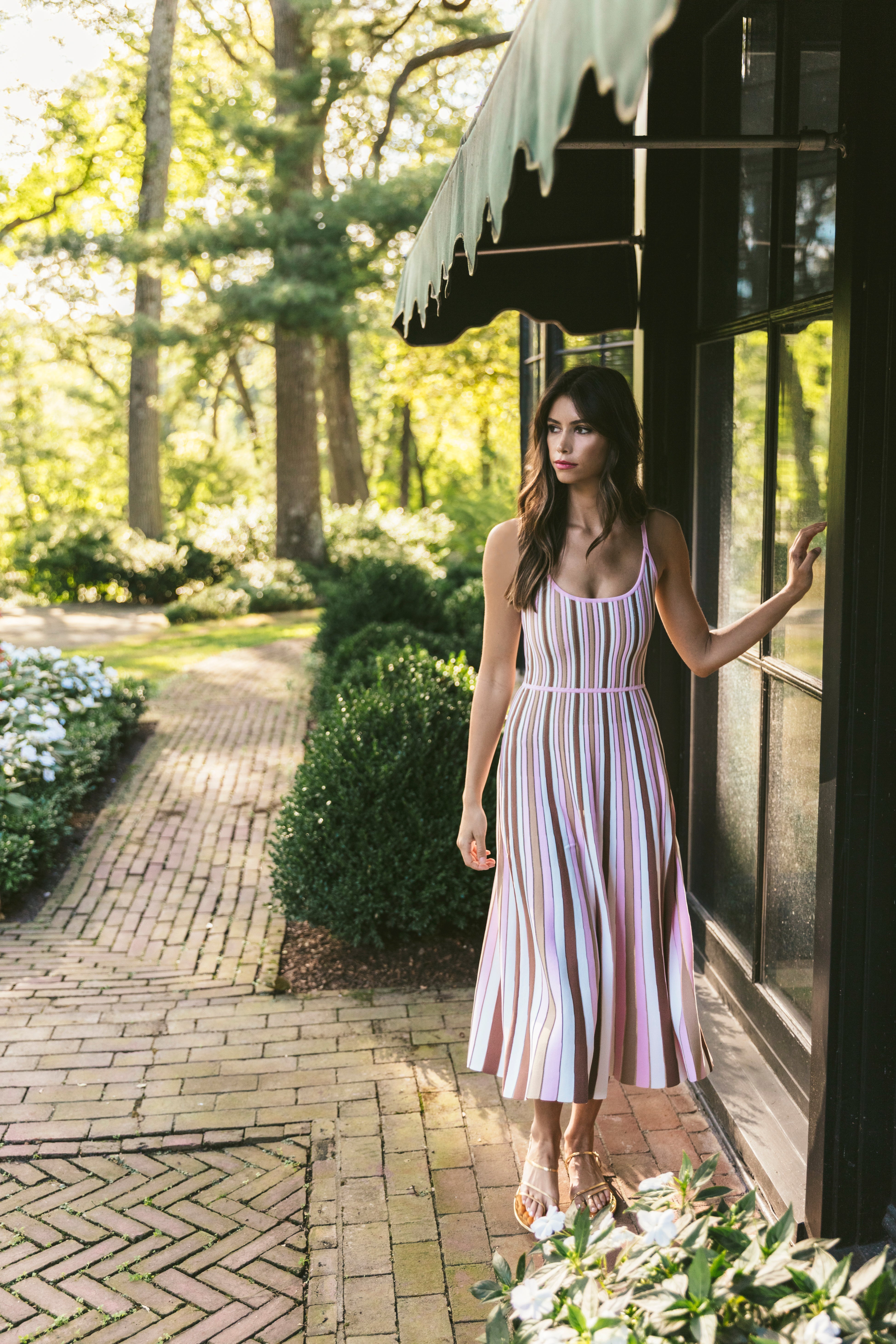 Margie Dress in Blush Stripe
