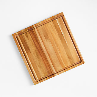 Crate & Barrel Acacia Wood Cutting Board 16"x16"x0.75"