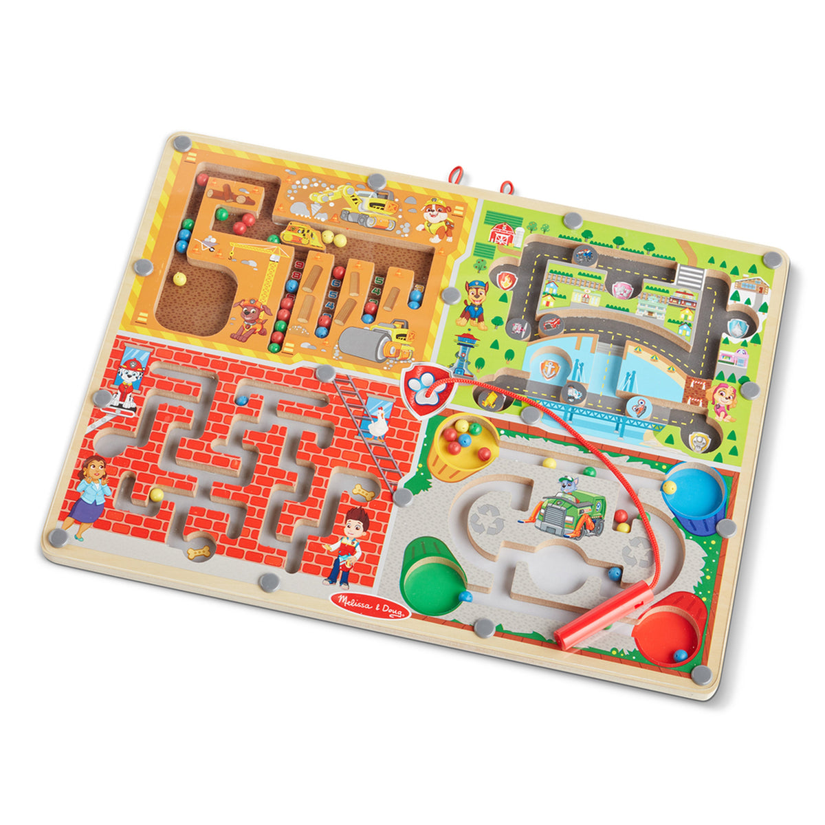 PAW Patrol Wooden 4-in-1 Magnetic Wand Maze Board