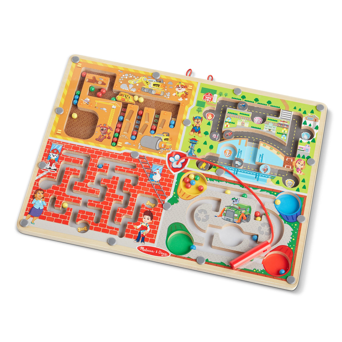 PAW Patrol Wooden 4-in-1 Magnetic Wand Maze Board