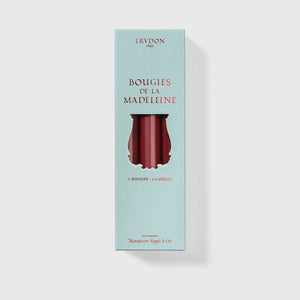 Madeleine Taper Candles in Bordeaux, Box of 6