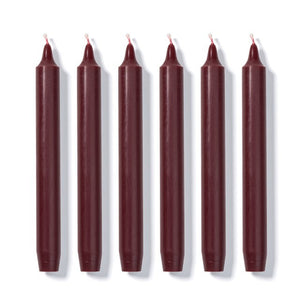 Madeleine Taper Candles in Bordeaux, Box of 6