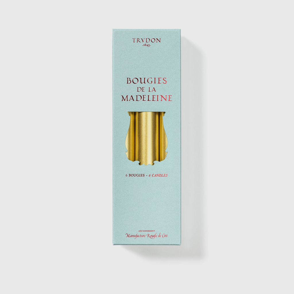 Madeleine Taper Candles in Gold, Box of 6