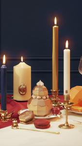Madeleine Taper Candles in Gold, Box of 6