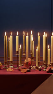 Madeleine Taper Candles in Gold, Box of 6
