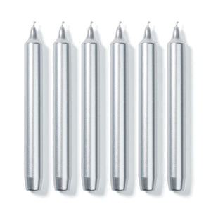 Madeleine Taper Candles in Silver, Box of 6