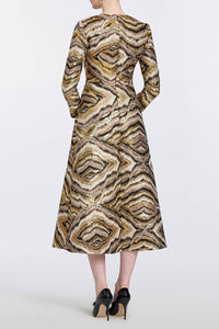 Constance Metallic Jacquard Midi Dress