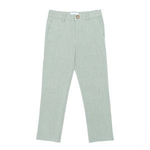 Henry Duvall Bradford Trousers for boys in sage green herringbone, classic fall and winter pants with elastic back, heirloom-inspired English heritage style
