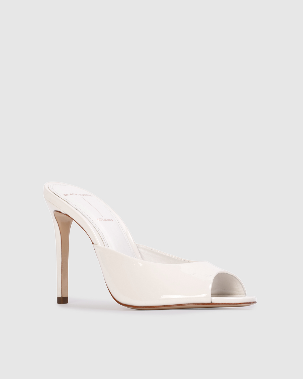 Alessia 100 Mule in Coconut Patent Leather