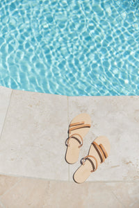 Olympia Vegetable Tanned Leather Sandal in Natural