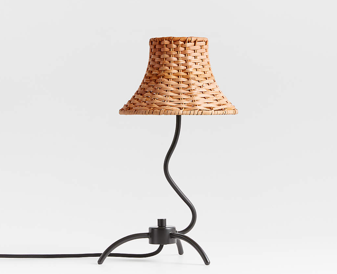 Bibelot Wavy Black Metal Mini Table Lamp by Athena Calderone