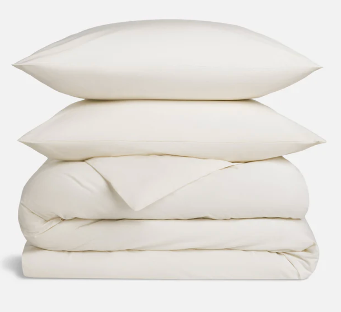 Classic Percale Duvet Set - Cream, Queen