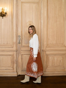 Helena Skirt in Marigold Honey Embroidery
